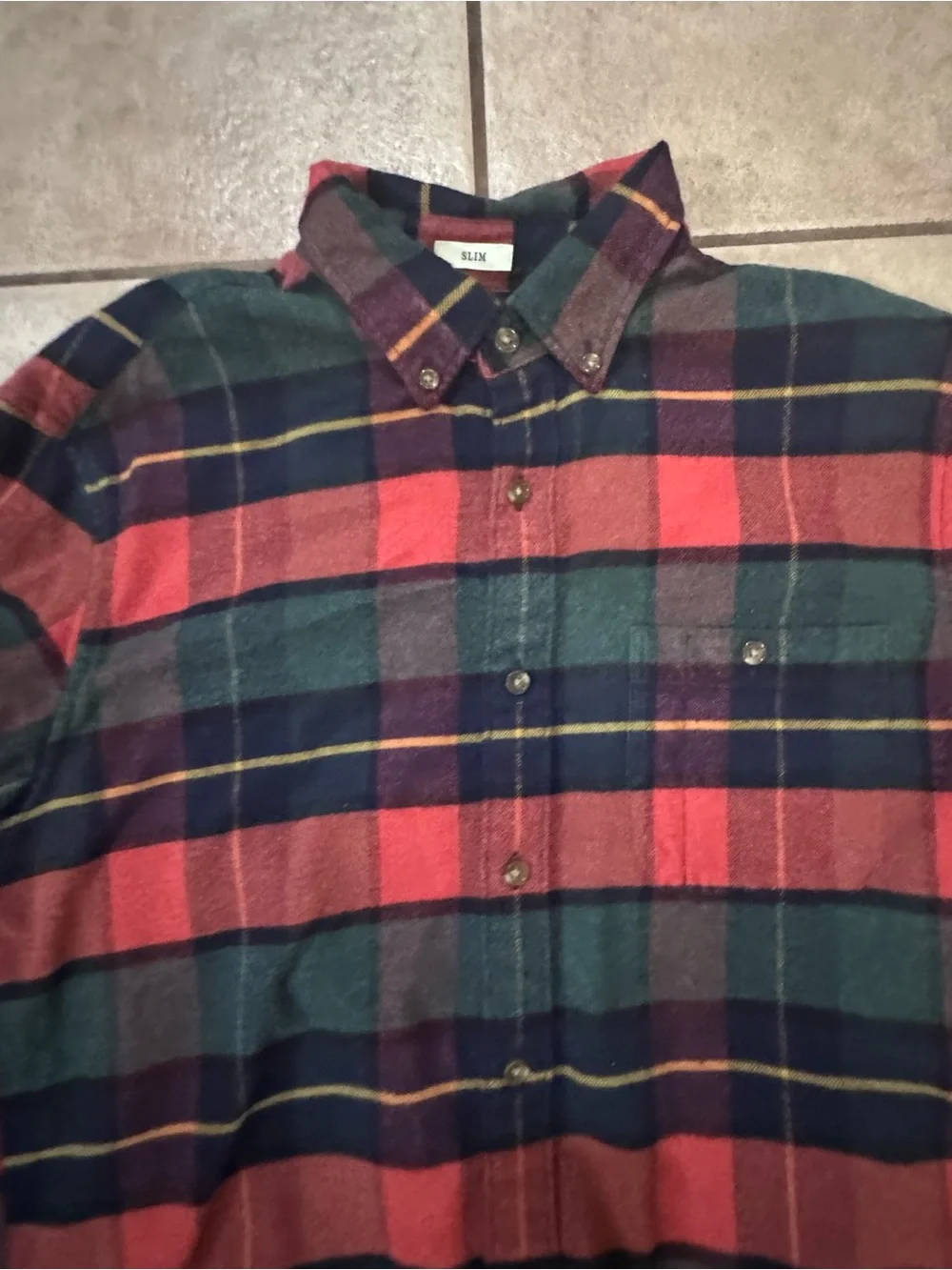 J. Crew Red and Green Plaid Button-Down Shirt
